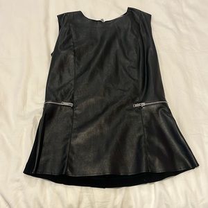 Black leather tank top